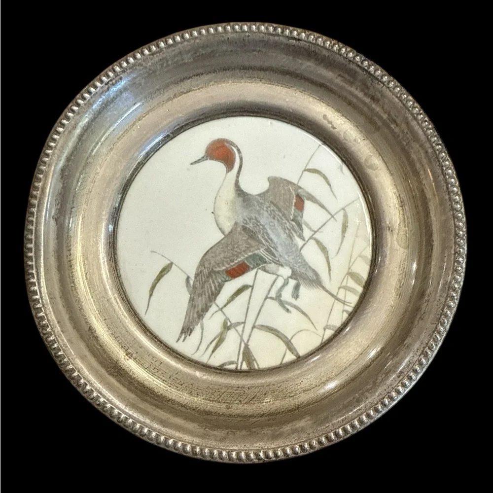 Vintage Frank M Whiting Sterling Silver Delano Studios Duck Coaster